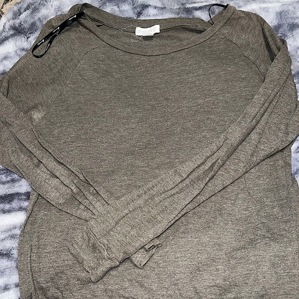 FOREVER 21 Olive Green Pullover Sweatshirt